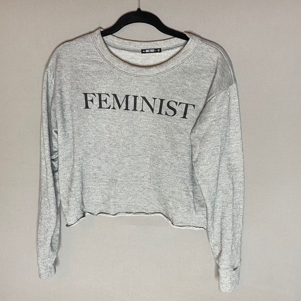 Boxy cropped Feminist sweatshirt